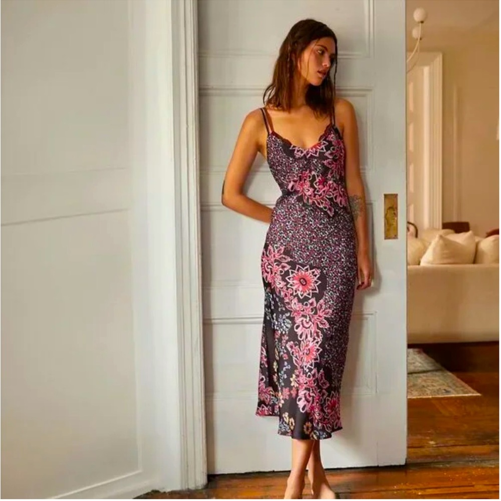 Free People Floral Midi Slip dress